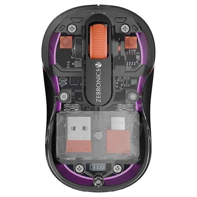 Zebronics Glassy 10 2.4GHz Black Wireless Mouse with Nano Receiver & RGB LED