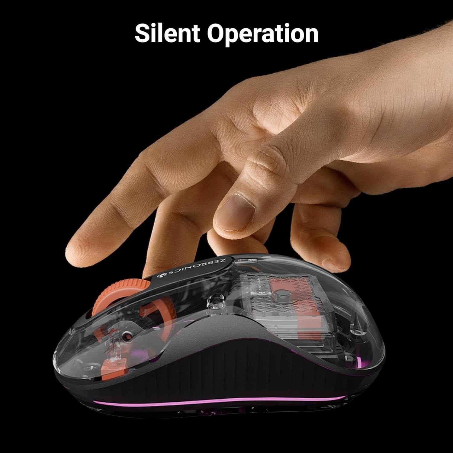 Zebronics Glassy 10 2.4GHz Black Wireless Mouse with Nano Receiver & RGB LED - view 1