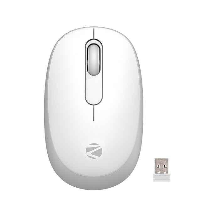 Zebronics Groot 2.4GHz White & Grey Wireless Mouse with Nano Receiver