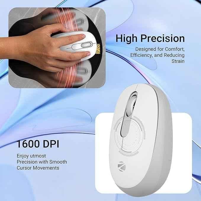 Zebronics Groot 2.4GHz White & Grey Wireless Mouse with Nano Receiver - view 3