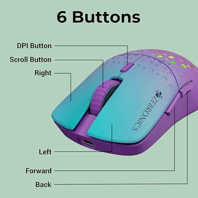 Zebronics Marine 2.4GHz Purple Wireless Mouse with Rechargeable Battery - view 2