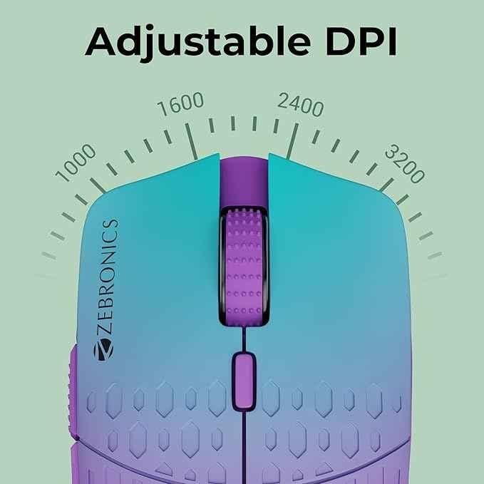 Zebronics Marine 2.4GHz Purple Wireless Mouse with Rechargeable Battery - view 3