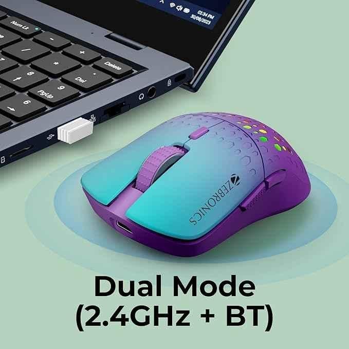 Zebronics Marine 2.4GHz Purple Wireless Mouse with Rechargeable Battery - view 4