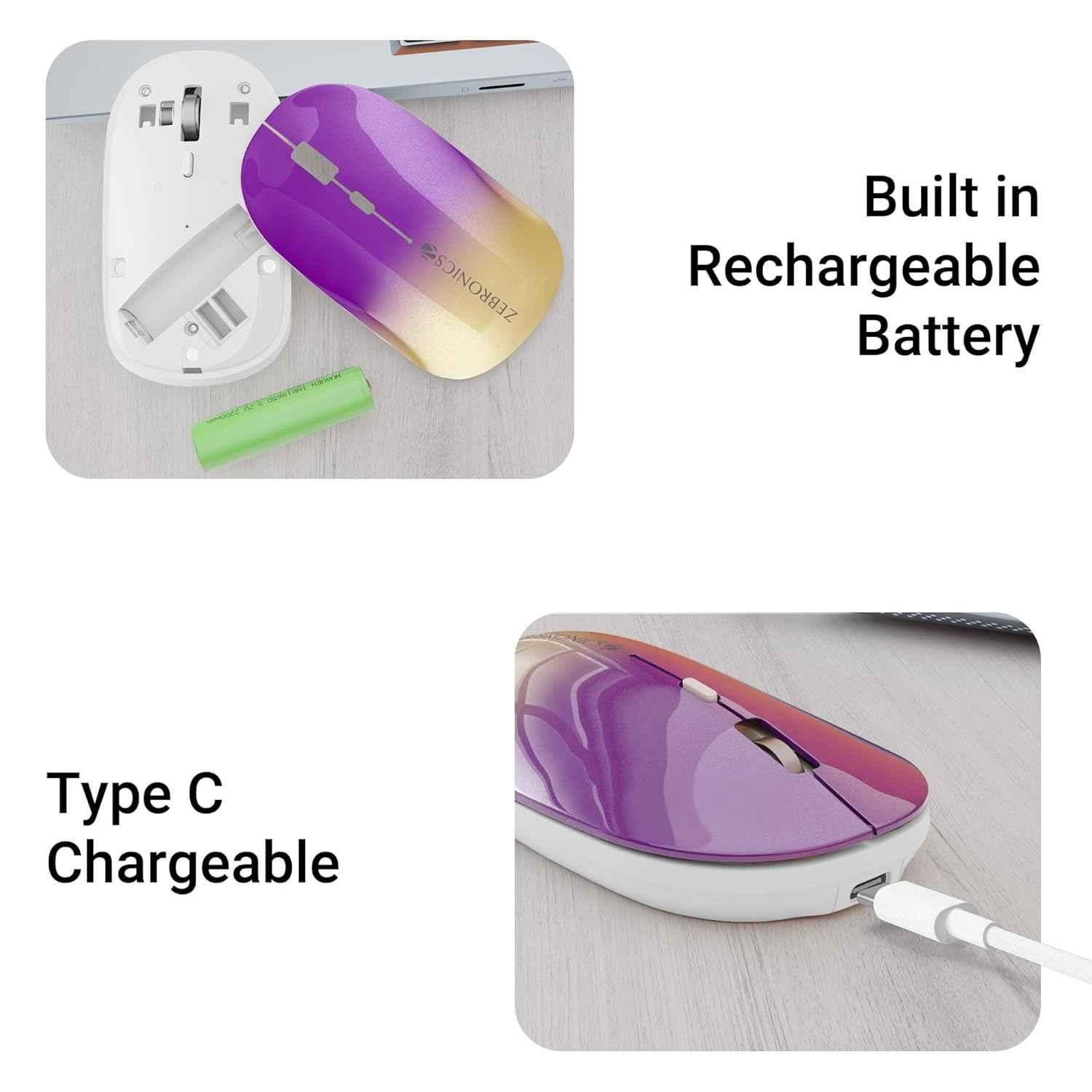 Zebronics Poise 2.4GHz Gradient Purple Wireless Mouse with Nano Receiver - view 1