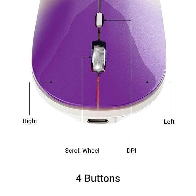 Zebronics Poise 2.4GHz Gradient Purple Wireless Mouse with Nano Receiver - view 2