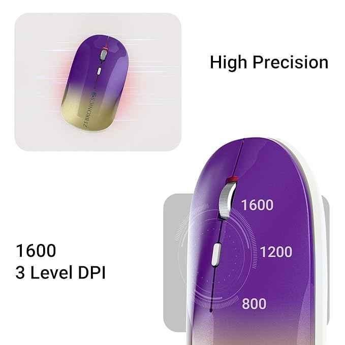 Zebronics Poise 2.4GHz Gradient Purple Wireless Mouse with Nano Receiver - view 4