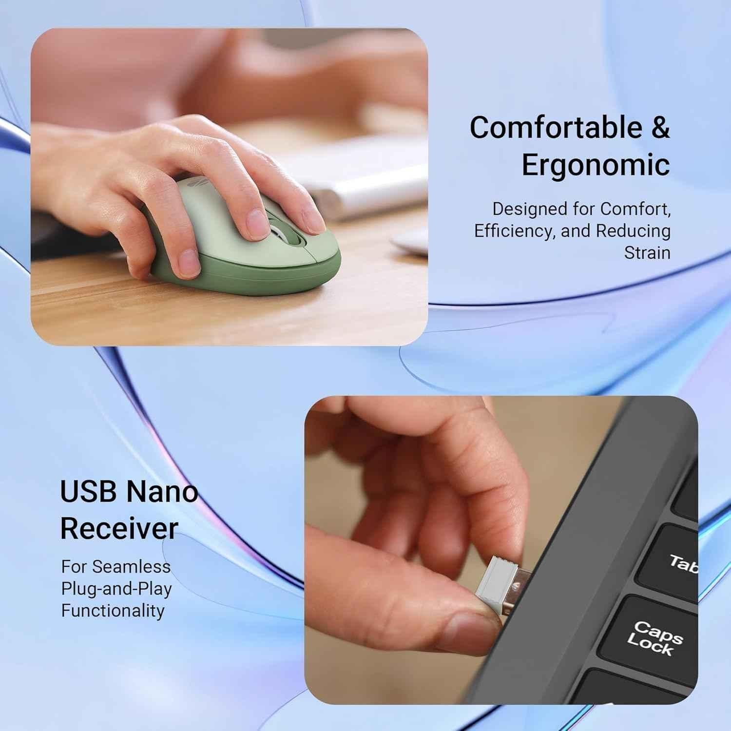 Zebronics Groot 2.4GHz Green Wireless Mouse with Nano Receiver - view 1