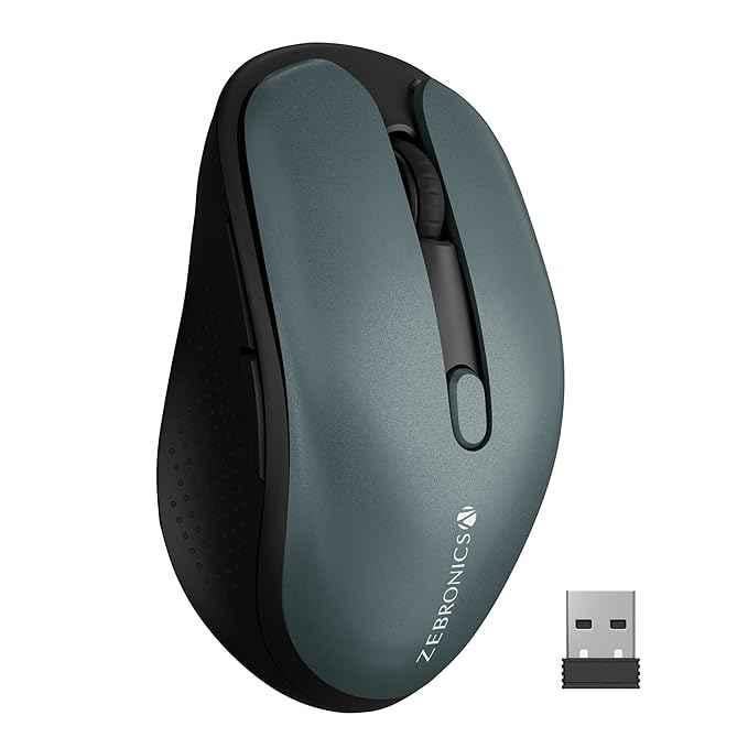 Zebronics Charm 2.4GHz Metallic Green Rechargeable Wireless Optical Mouse with Nano Receiver