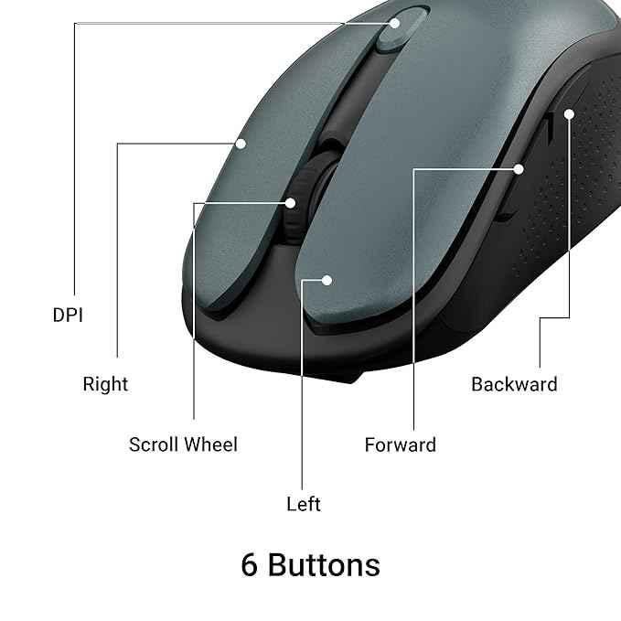 Zebronics Charm 2.4GHz Metallic Green Rechargeable Wireless Optical Mouse with Nano Receiver - view 4
