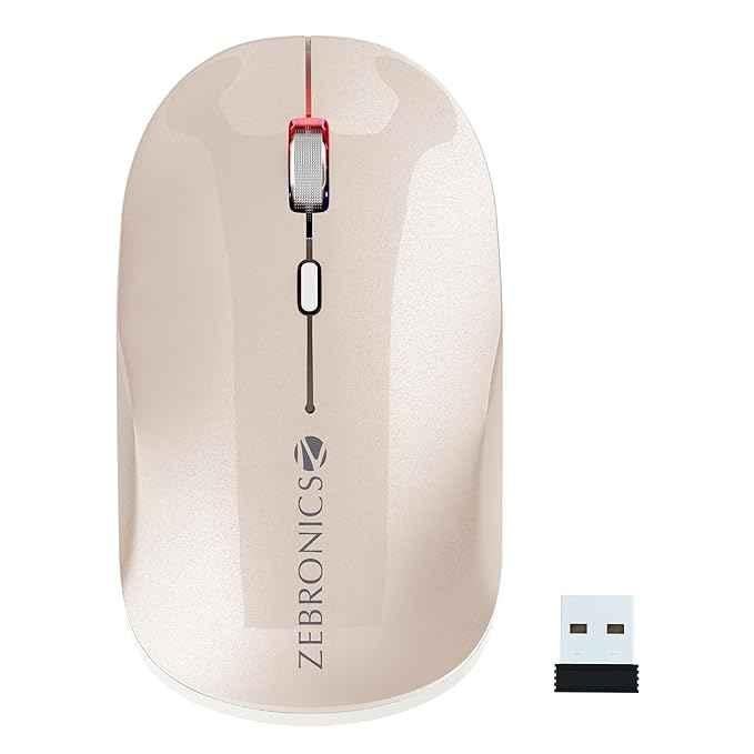 Zebronics Poise 2.4GHz Pearl White Wireless Mouse with Nano Receiver