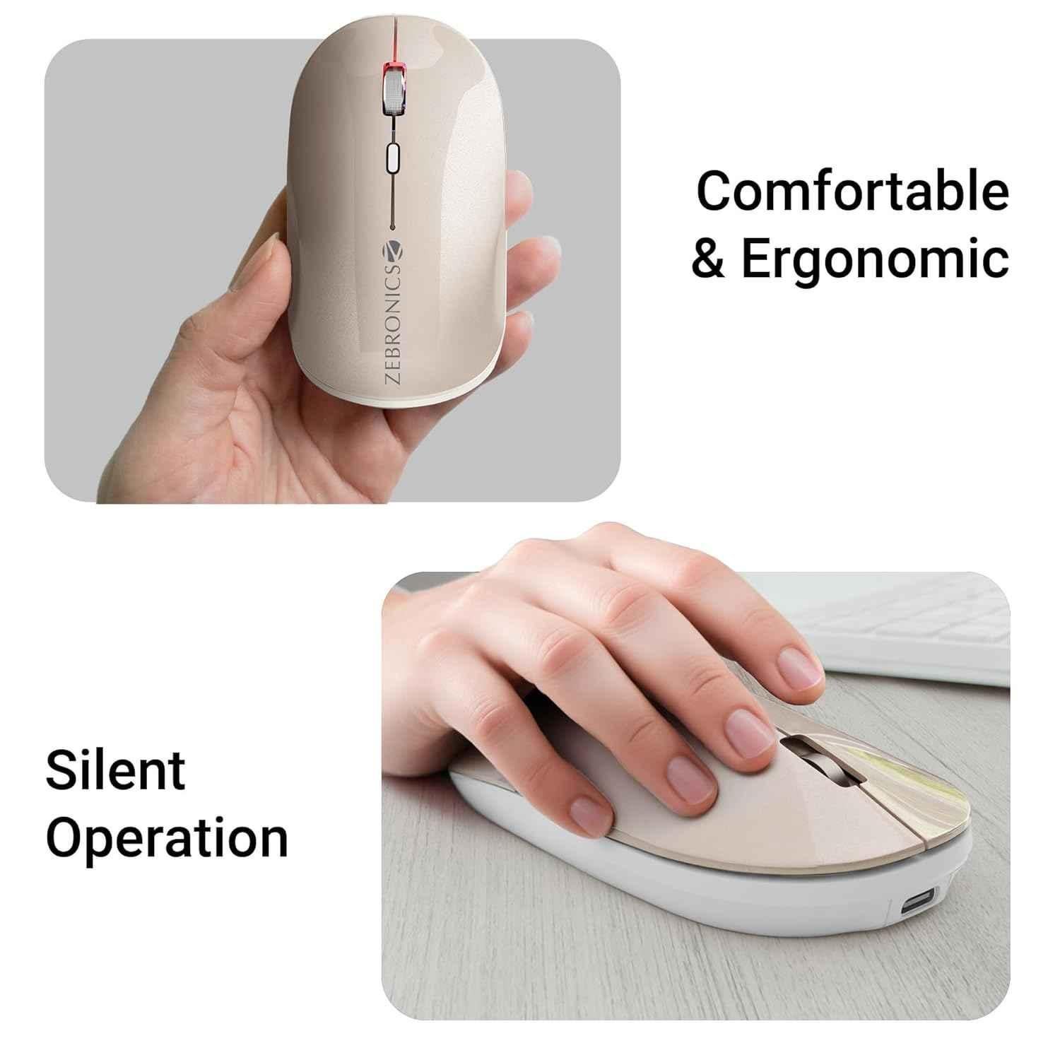 Zebronics Poise 2.4GHz Pearl White Wireless Mouse with Nano Receiver - view 3