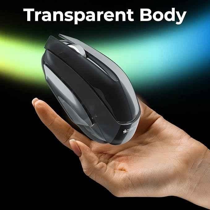 Zebronics Clear 2.4GHz Dark Grey Wireless Optical Mouse with Nano Receiver - view 4