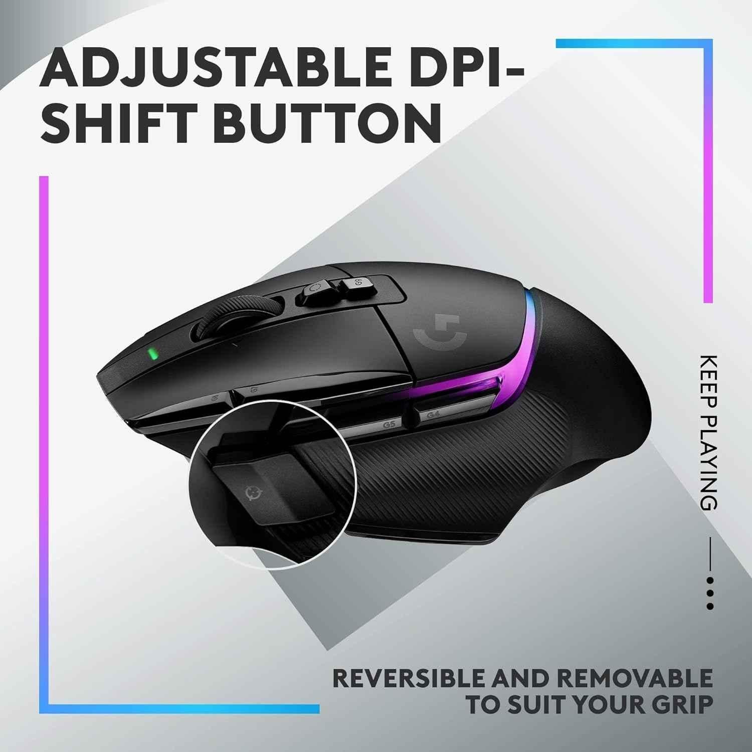 Logitech G502 X Plus Black Lightspeed Wireless RGB Gaming Optical Mouse with Lightforce Hybrid Switches, Lightsync RGB & Hero 25K Gaming Sensor - view 1