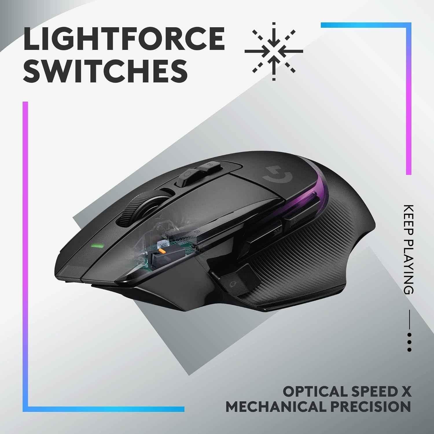 Logitech G502 X Plus Black Lightspeed Wireless RGB Gaming Optical Mouse with Lightforce Hybrid Switches, Lightsync RGB & Hero 25K Gaming Sensor - view 3
