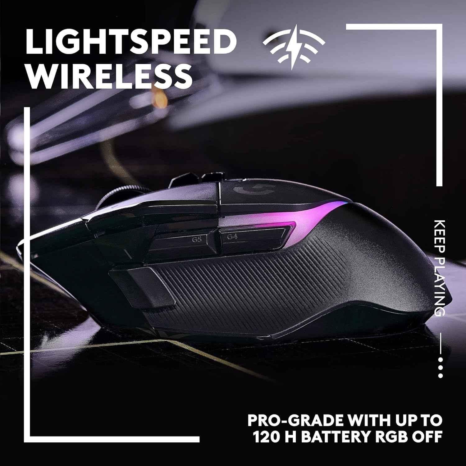 Logitech G502 X Plus Black Lightspeed Wireless RGB Gaming Optical Mouse with Lightforce Hybrid Switches, Lightsync RGB & Hero 25K Gaming Sensor - view 4