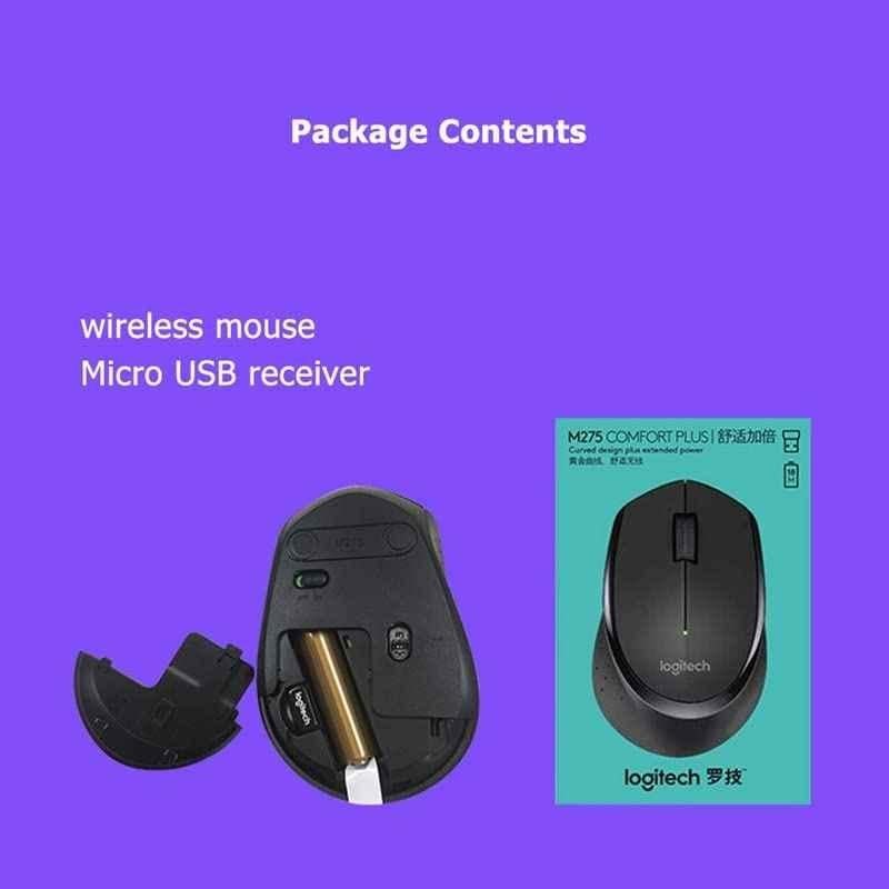 Logitech M275 Black Wireless USB Mouse with Logitech Advanced Optical Sensor & Wide Scroll Wheel - view 1