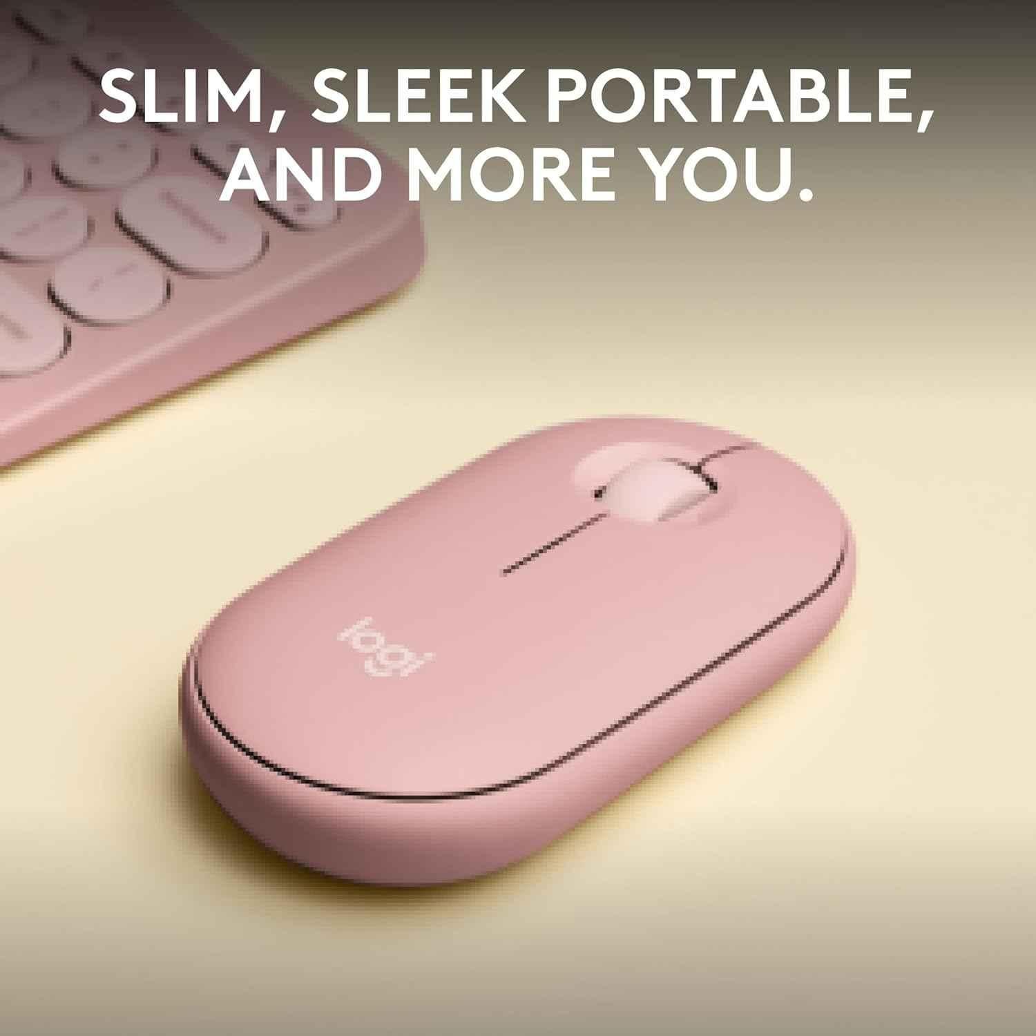 Logitech Pebble 2 M350s Tonal Rose Slim Portable Bluetooth Wireless Mouse with Customisable Button, Quiet Clicks & Easy-Switch - view 4