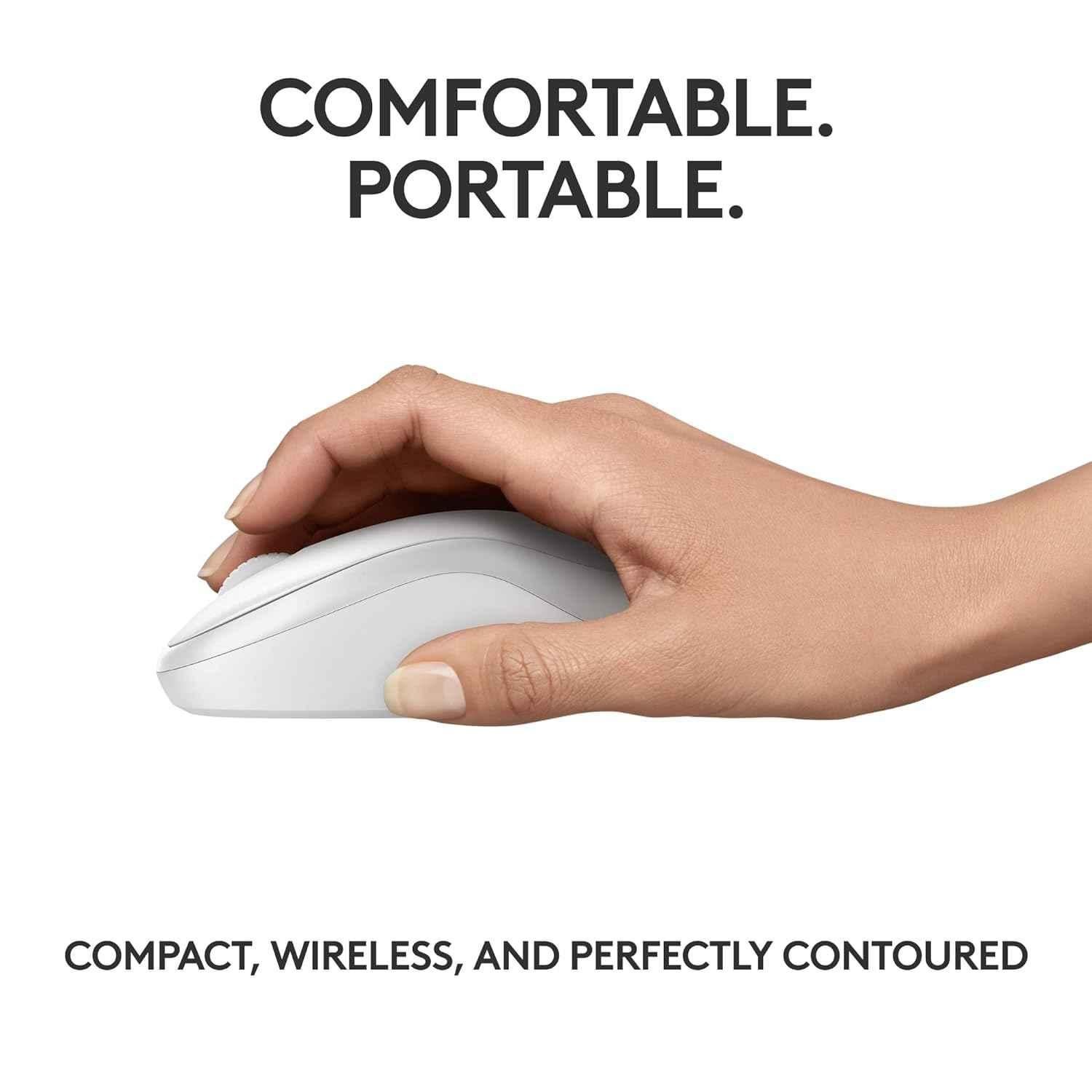 Logitech M240 Off-White Silent Compact Wireless Mouse with Smooth Tracking & Less Noise - view 2