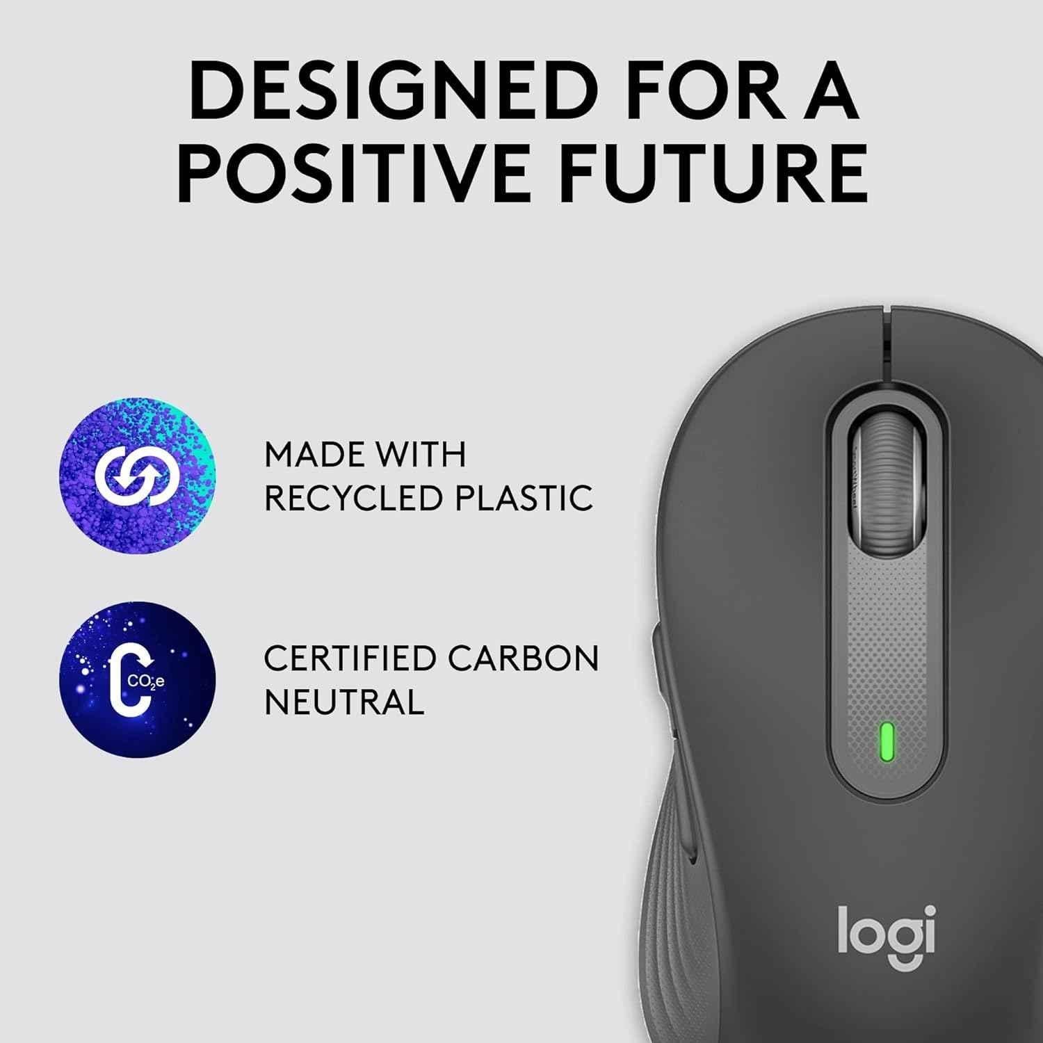 Logitech Signature M650 Graphite Wireless Mouse with Silent Clicks, Customisable Side Buttons & Bluetooth - view 3