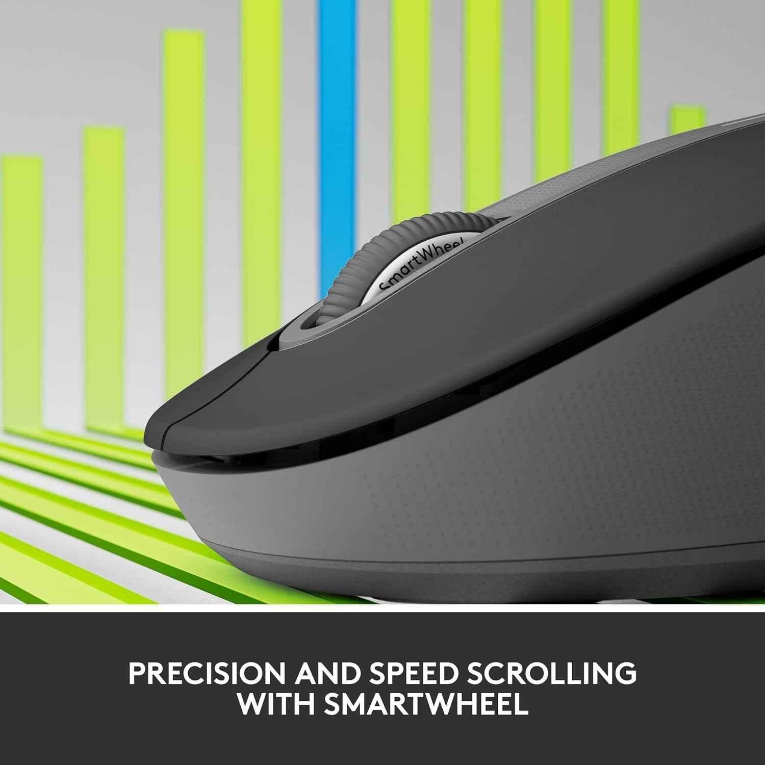 Logitech Signature M650 Graphite Wireless Mouse with Silent Clicks, Customisable Side Buttons & Bluetooth - view 5