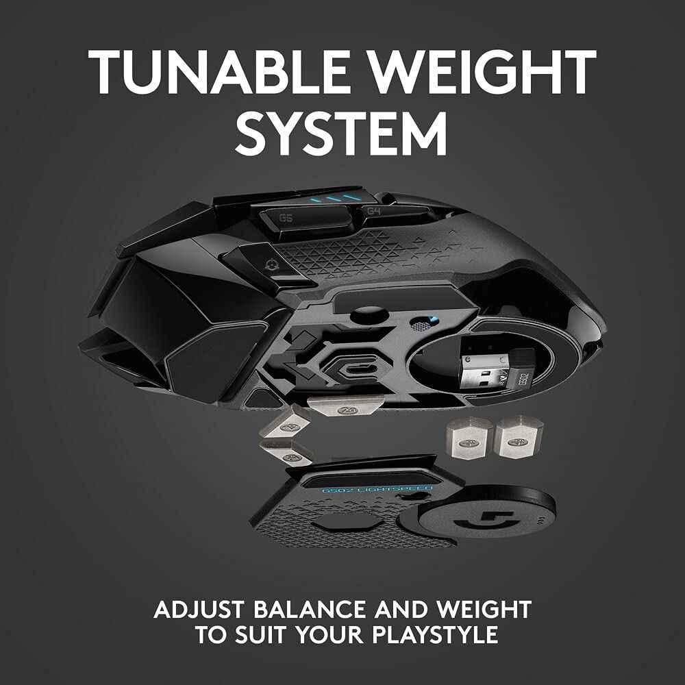 Logitech G502 Black Lightspeed Wireless Gaming Mouse with Hero 16K Sensor, RGB, 11 Programmable Buttons, Long Battery Life & On-Board Memory - view 2