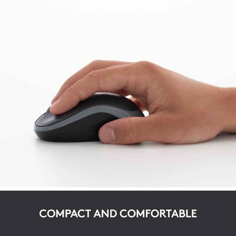 Logitech M185 Black Wireless Mouse with USB - view 1