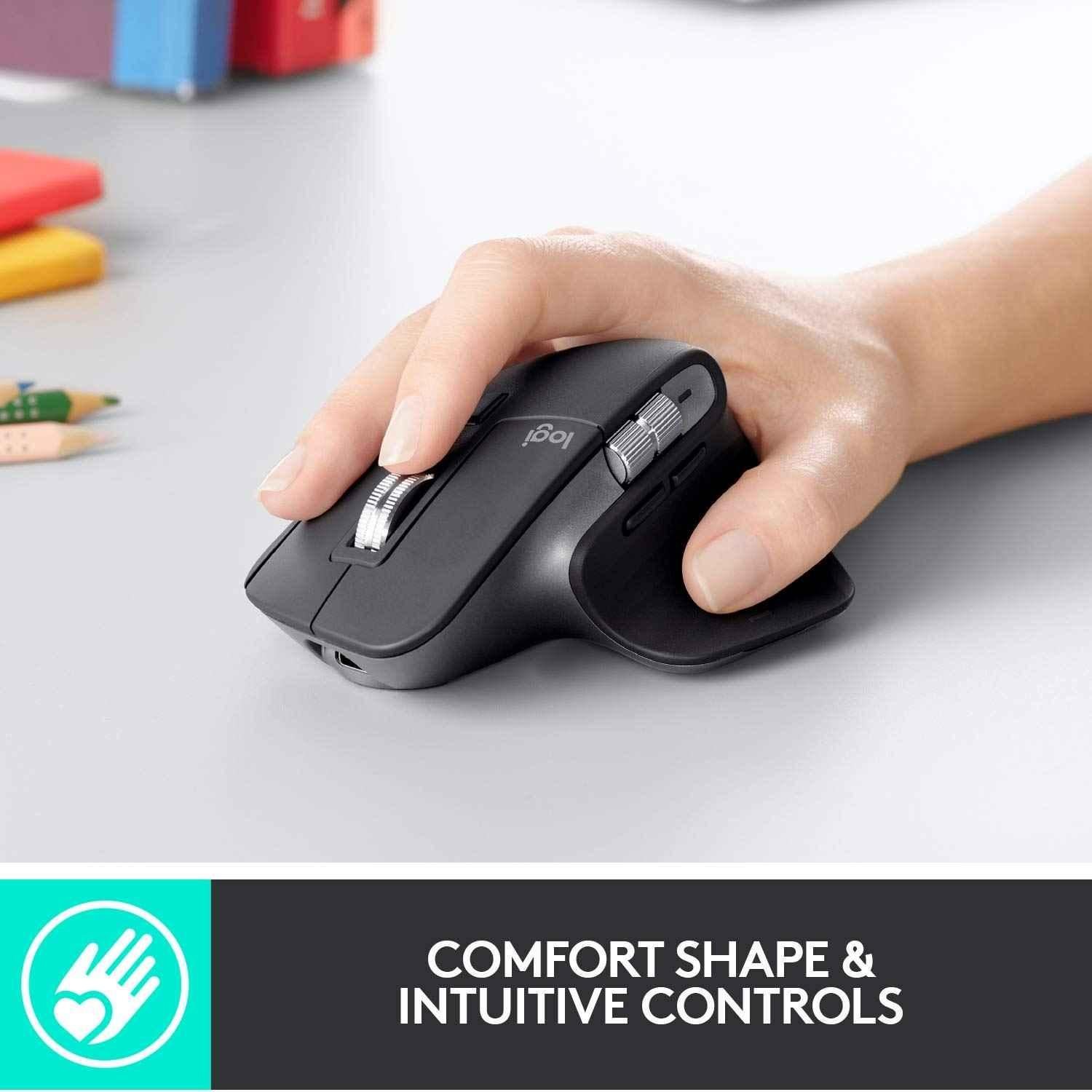 Logitech MX Master 3 Dark Grey Ultrafast Scrolling Wireless Mouse with 4000 Dpi, USB-C & Bluetooth - view 5