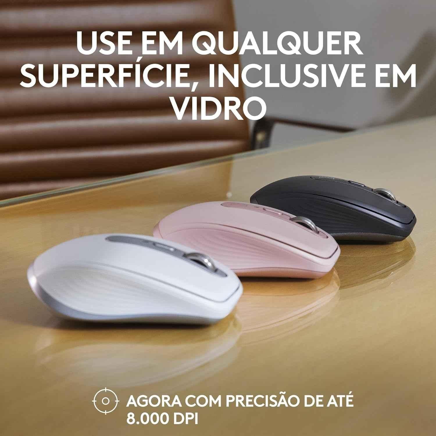 Logitech MX Anywhere 3S Graphite Compact Wireless Mouse with Fast Scrolling, 8K Dpi Any-Surface Tracking, Quiet Clicks & Programmable Buttons - view 2