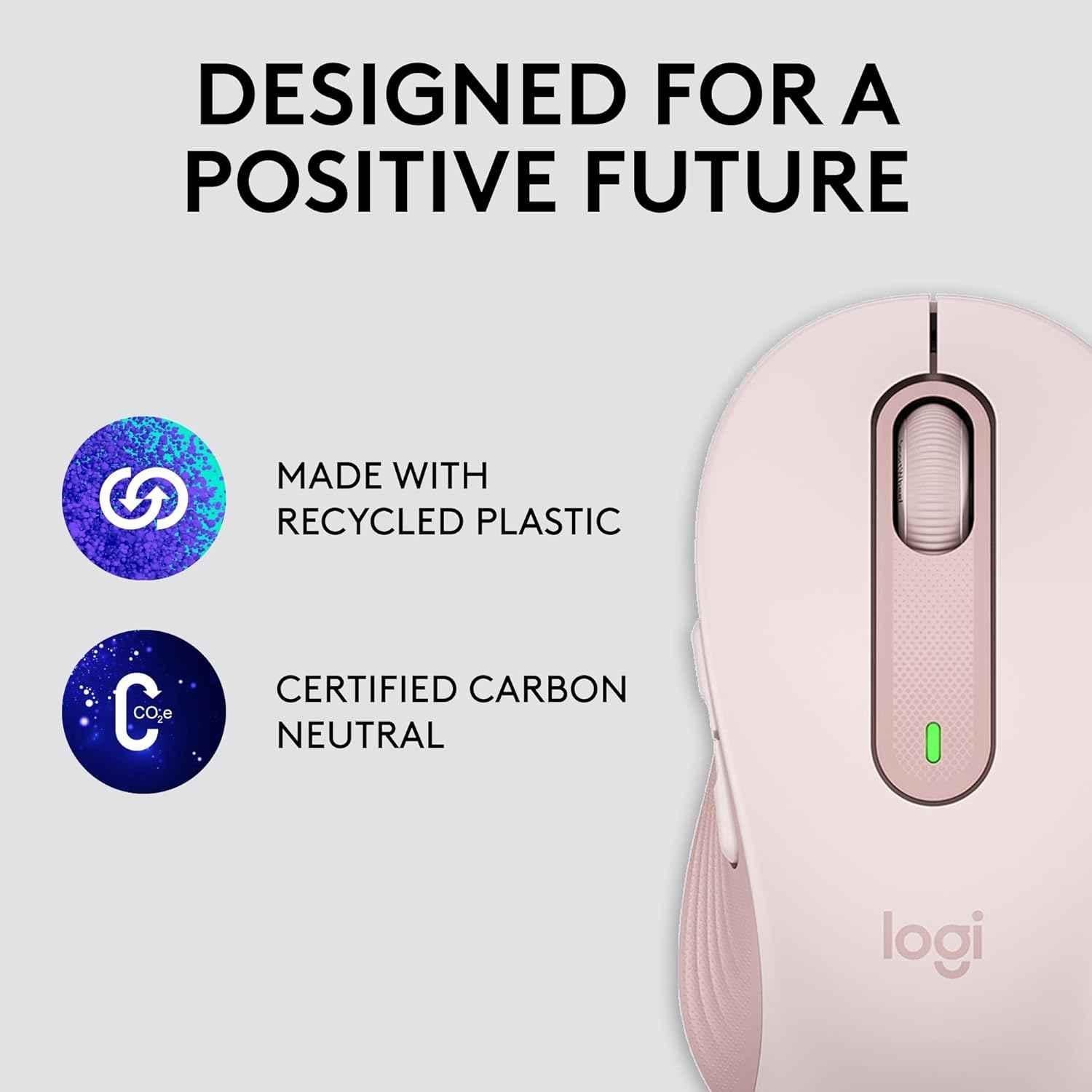 Logitech Signature M650 Rose Wireless Mouse with Silent Clicks, Customisable Side Buttons & Bluetooth - view 4