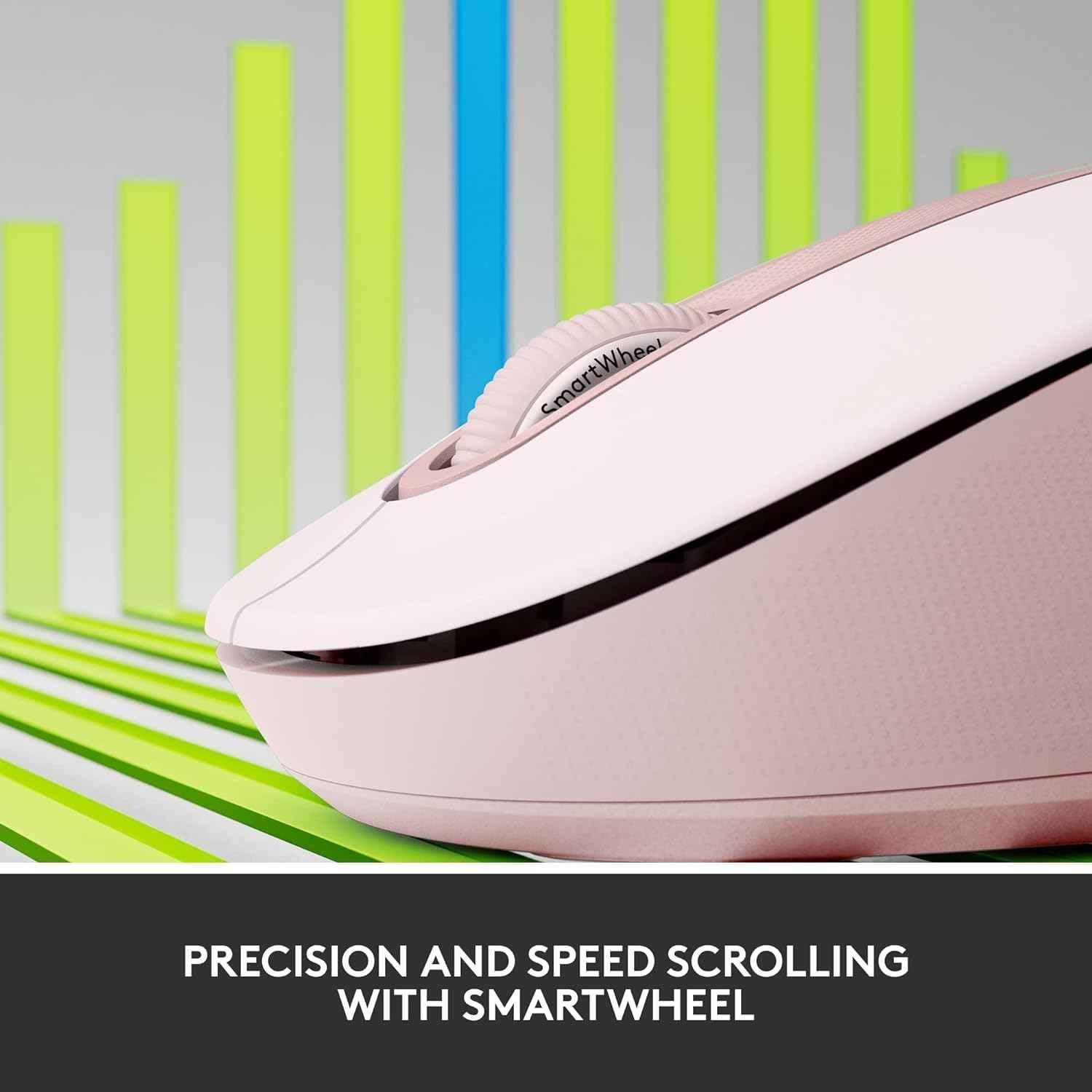 Logitech Signature M650 Rose Wireless Mouse with Silent Clicks, Customisable Side Buttons & Bluetooth - view 5