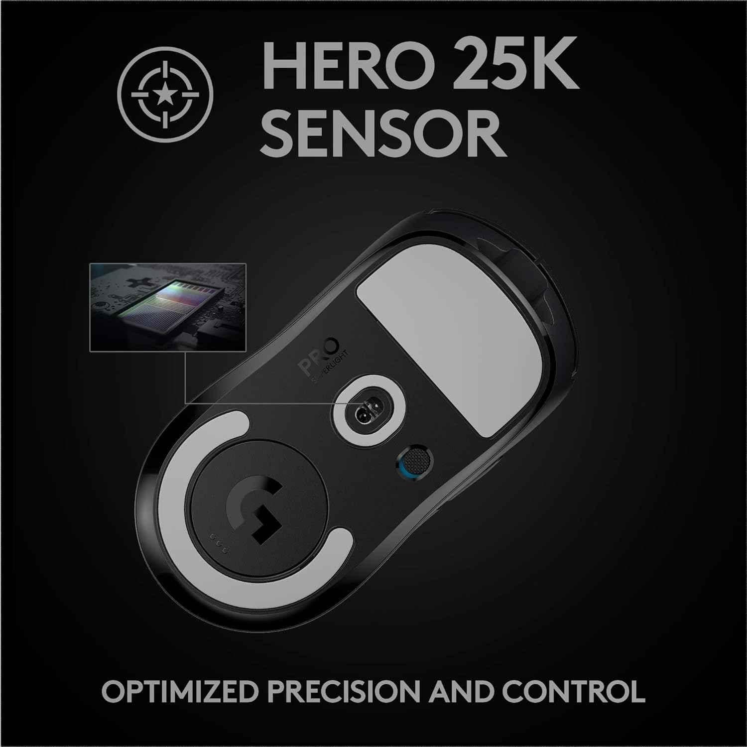 Logitech G Pro X Black Superlight Wireless USB Gaming Mouse with Hero 25K Sensor, 5 Programmable Buttons & Long Battery Life - view 2