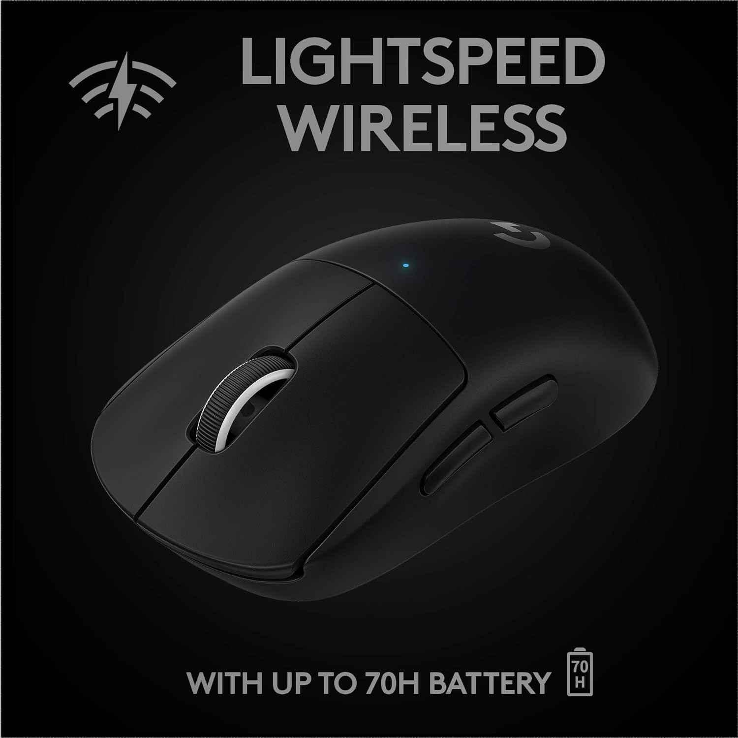 Logitech G Pro X Black Superlight Wireless USB Gaming Mouse with Hero 25K Sensor, 5 Programmable Buttons & Long Battery Life - view 3