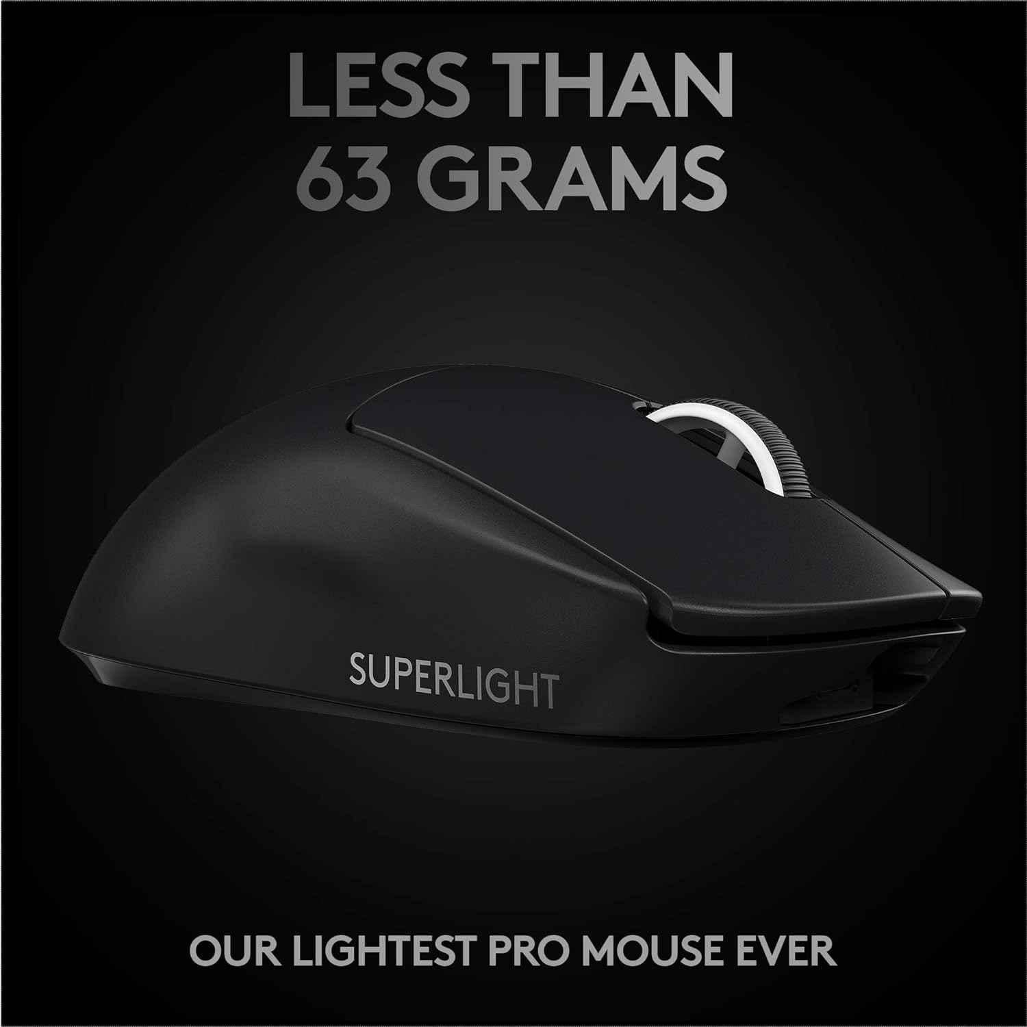 Logitech G Pro X Black Superlight Wireless USB Gaming Mouse with Hero 25K Sensor, 5 Programmable Buttons & Long Battery Life - view 4