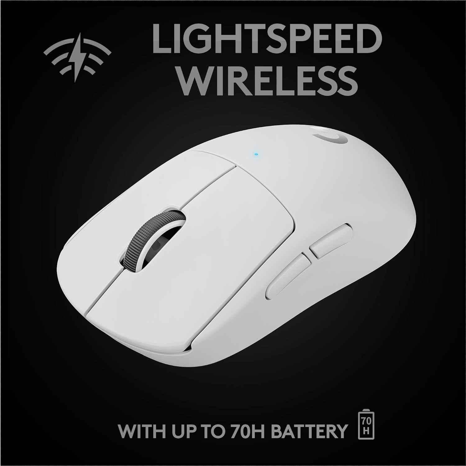 Logitech G Pro X White Superlight Wireless Gaming Mouse with Hero 25K Sensor, 5 Programmable Buttons & Long Battery Life - view 4