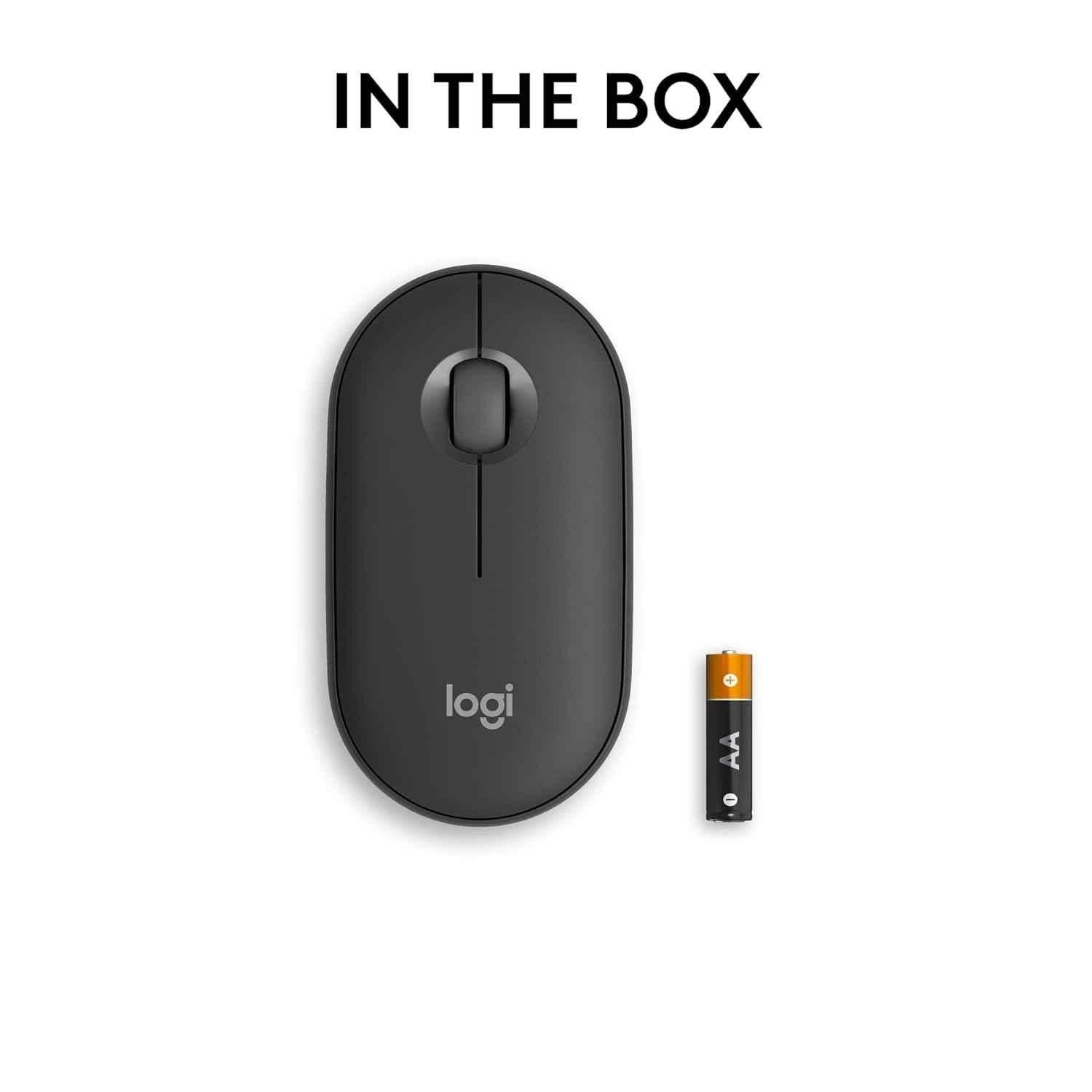 Logitech Pebble 2 M350s Tonal Graphite Slim Portable Bluetooth Wireless Mouse with Customisable Button, Quiet Clicks & Easy-Switch - view 1