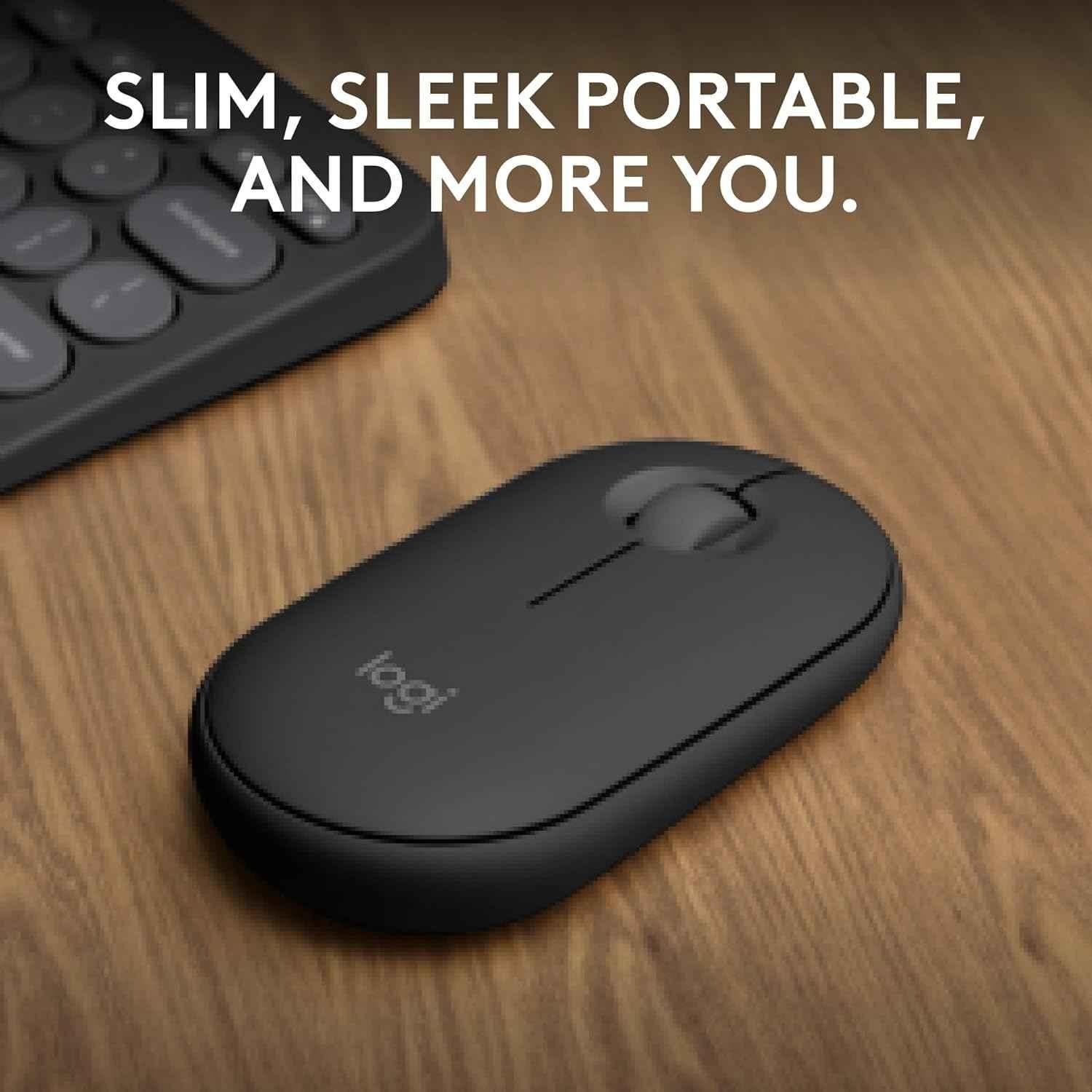 Logitech Pebble 2 M350s Tonal Graphite Slim Portable Bluetooth Wireless Mouse with Customisable Button, Quiet Clicks & Easy-Switch - view 6