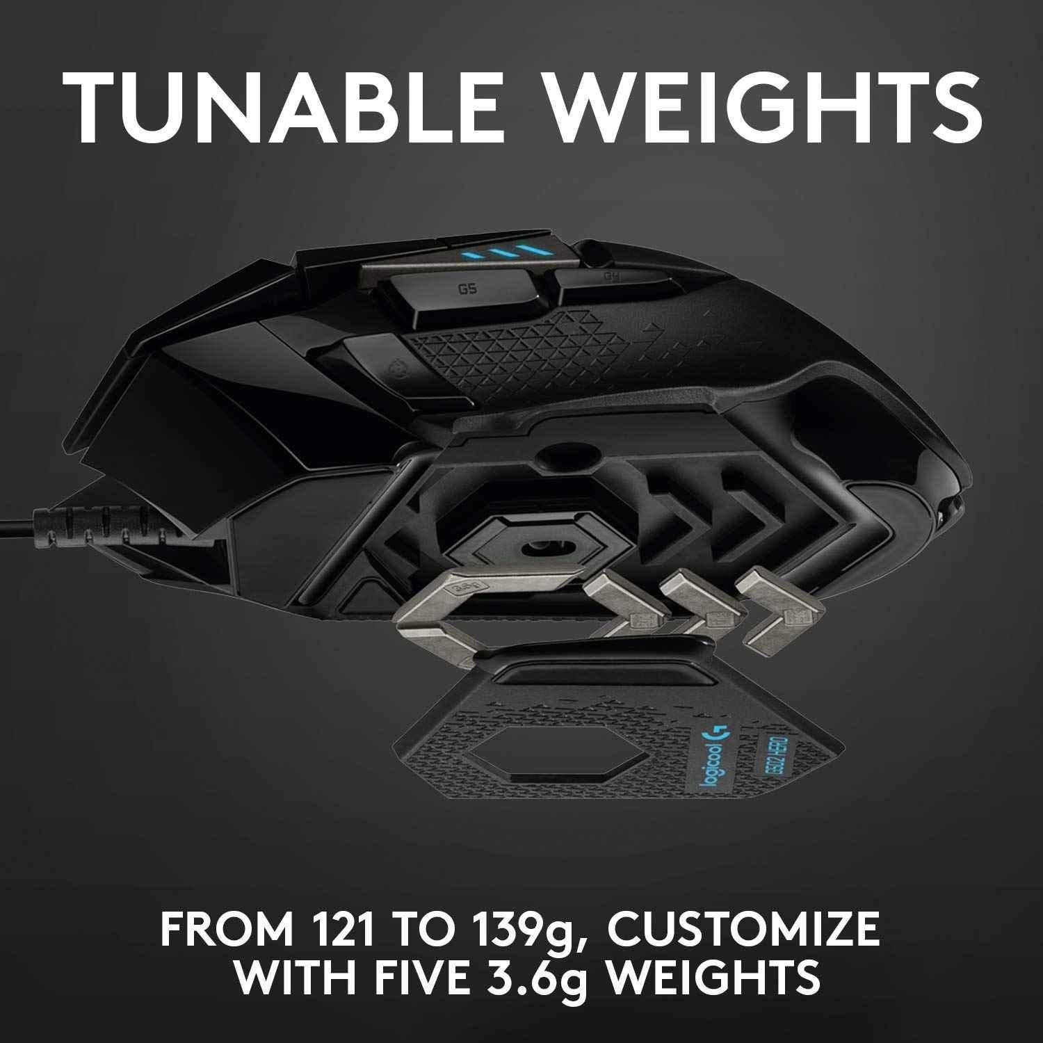 Logitech G502 Hero Black High Performance Wired Gaming Mouse with Hero 25K Sensor, RGB, 11 Programmable Buttons & On-Board Memory - view 3