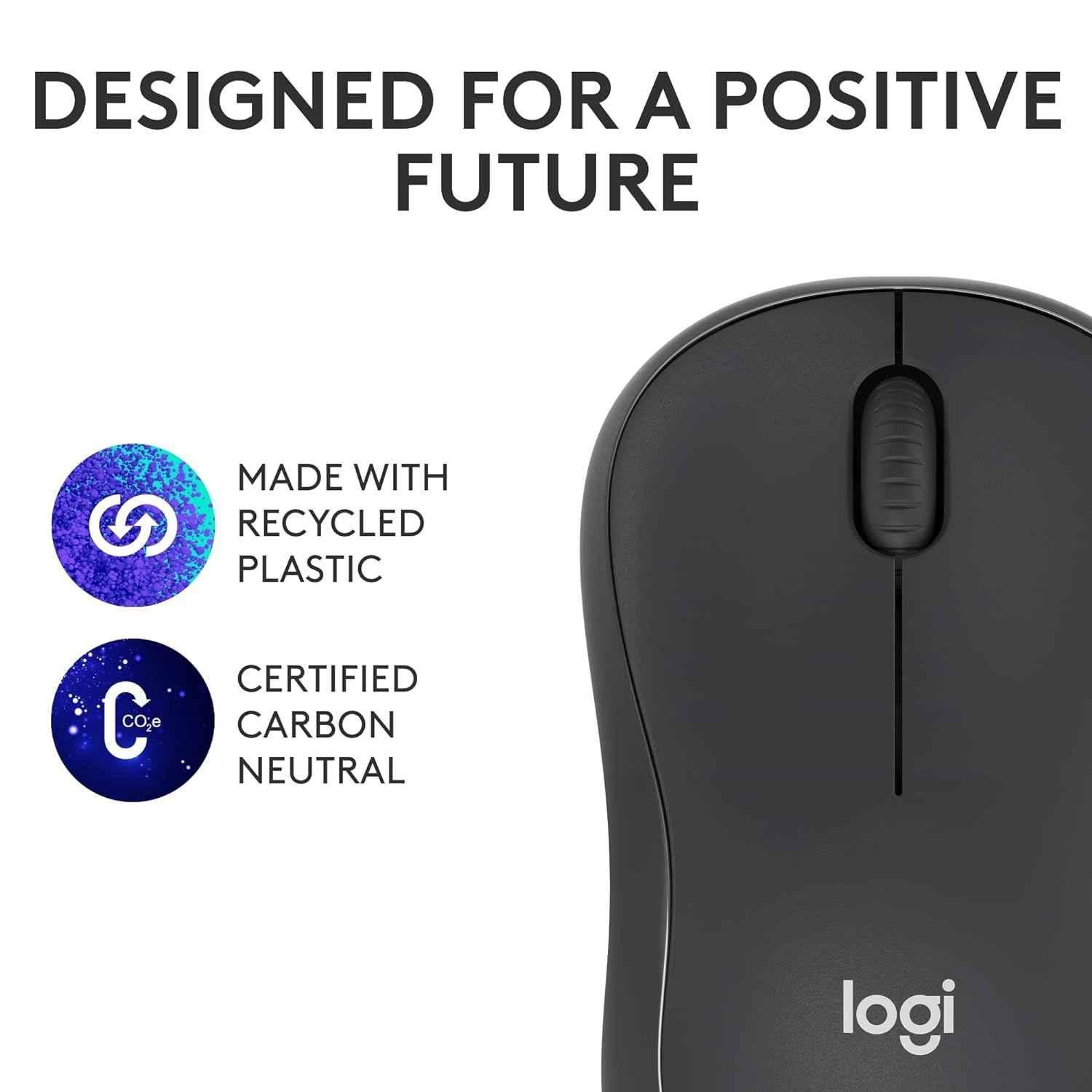 Logitech M240 Graphite Silent Compact Wireless Mouse with Smooth Tracking & Less Noise - view 1