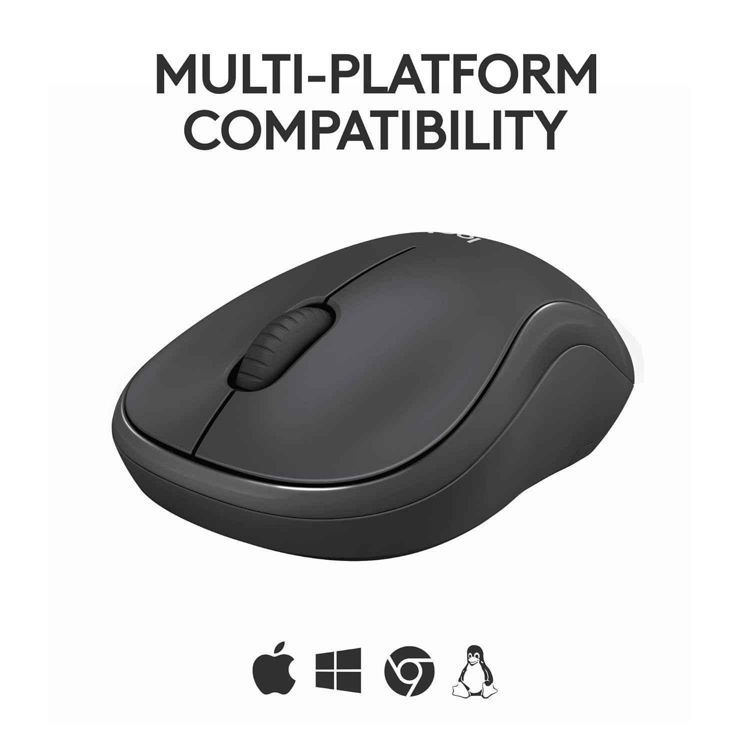 Logitech M240 Graphite Silent Compact Wireless Mouse with Smooth Tracking & Less Noise - view 3