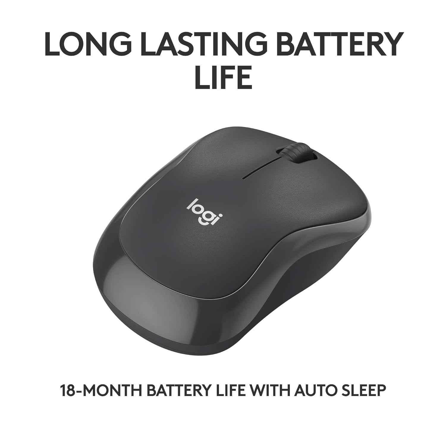 Logitech M240 Graphite Silent Compact Wireless Mouse with Smooth Tracking & Less Noise - view 5