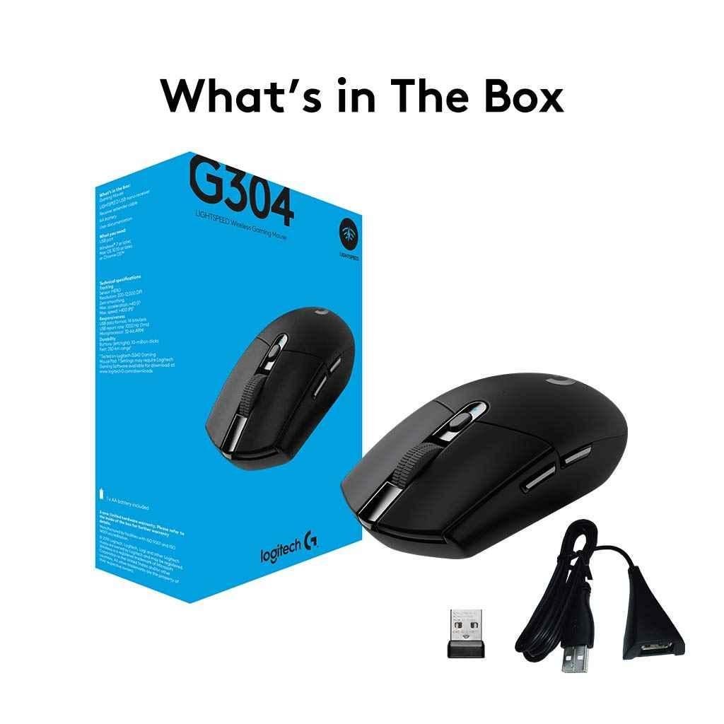 Logitech G304 Black Lightspeed Wireless Gaming Mouse with Hero Sensor, 12000 Dpi, 6 Programmable Buttons, 250 hr Battery Life & On-Board Memory - view 3