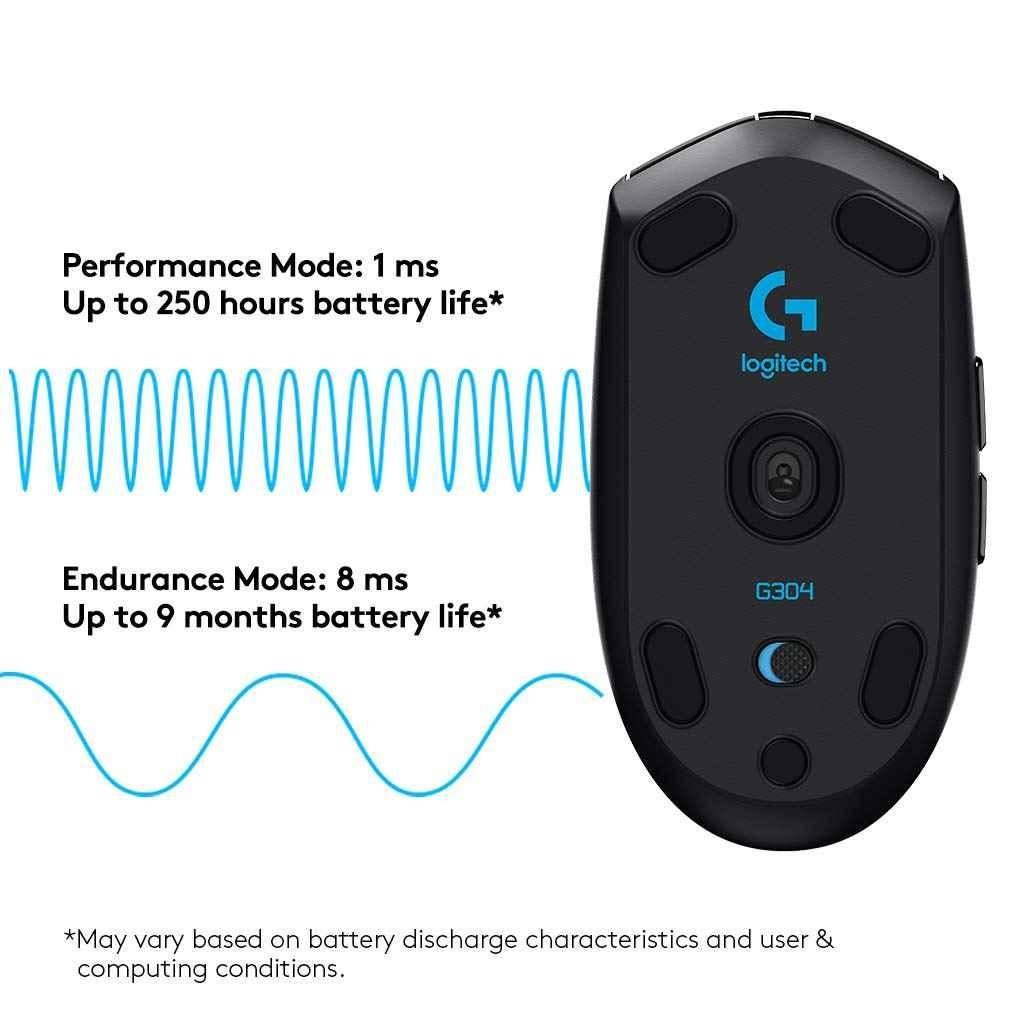 Logitech G304 Black Lightspeed Wireless Gaming Mouse with Hero Sensor, 12000 Dpi, 6 Programmable Buttons, 250 hr Battery Life & On-Board Memory - view 4