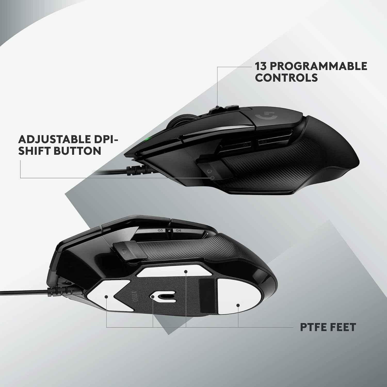Logitech G502 X Black Wired Gaming Mouse with Lightforce Hybrid Optical Mechanical Primary Switches & Hero 25K Gaming Sensor - view 2