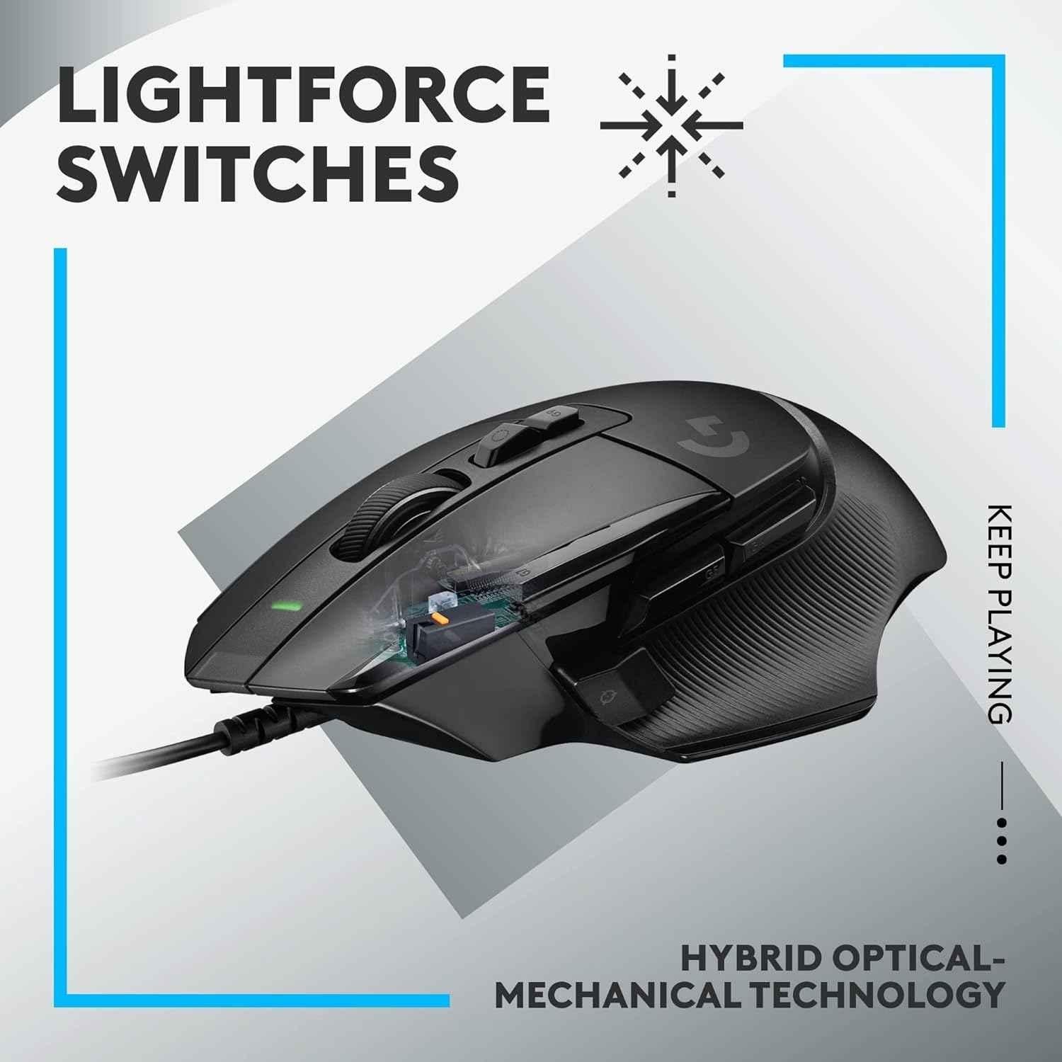 Logitech G502 X Black Wired Gaming Mouse with Lightforce Hybrid Optical Mechanical Primary Switches & Hero 25K Gaming Sensor - view 5