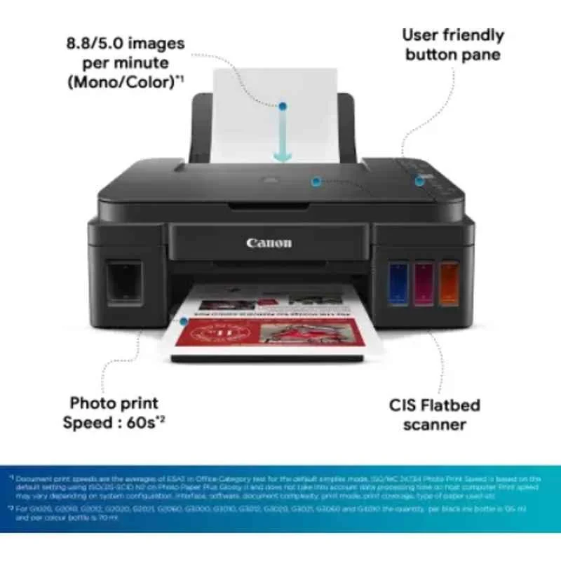 Canon PIXMA G2012 All-in-One Colour Ink Tank Printer with USB Connectivity & 6 Ink Bottles - view 3