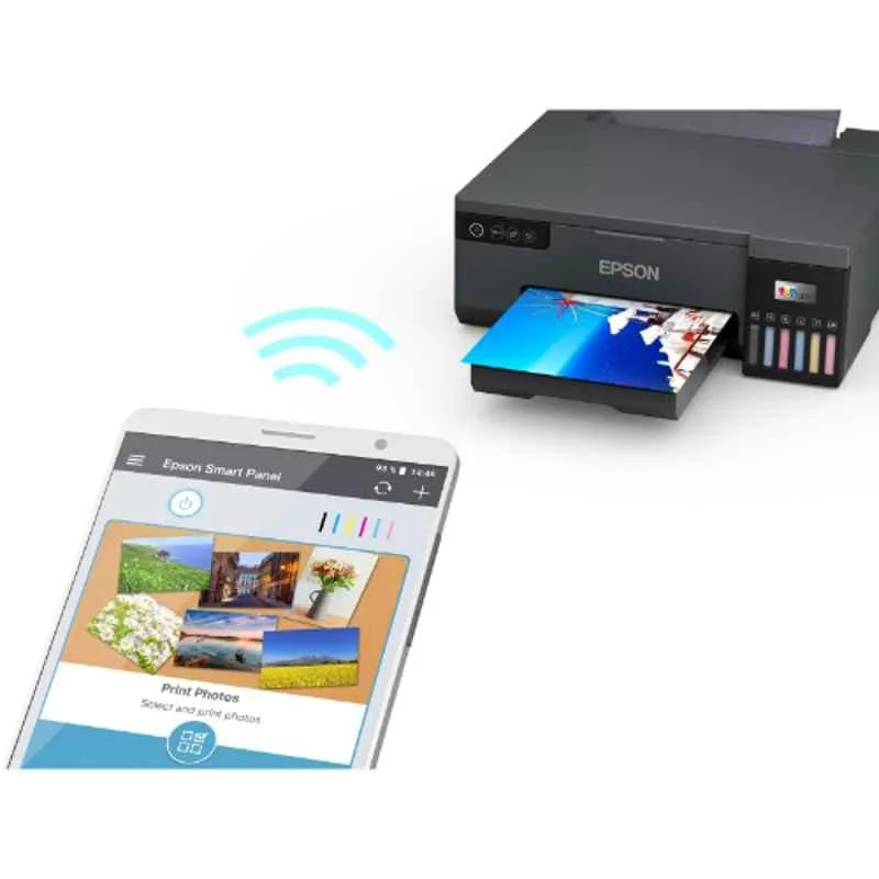 Epson EcoTank L8050 Single Function 6-Colour Ink Tank Photo & ID Card Printer, Wi-Fi, Borderless & CD/DVD Printing, 22ppm, Black - view 3