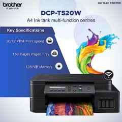 Brother DCP-T520W All-in-One Color Ink Tank Printer, Wi-Fi, Mobile Printing for Home Users, LCD Display, 30ppm Mono & 12ppm Colour, Black - view 5