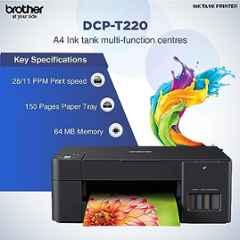 Brother DCP-T220 All-in-One Color Ink Tank Printer, USB, Low Cost Printer for Home Use, 28ppm Mono and 11ppm Color, Black - view 5