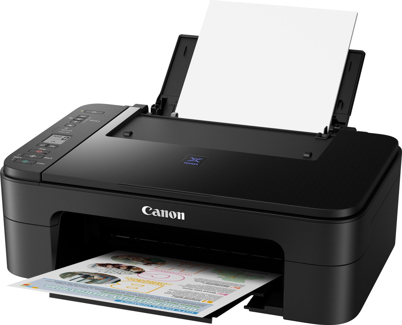 Canon PIXMA E3370 Multi-function WiFi Color Inkjet Printer with Voice Activated Printing Google Assistant and Alexa (Borderless Printing) (Ink Cartridge) - view 2