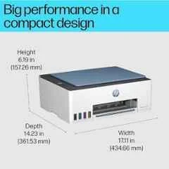 HP Smart Tank 525 All-in-One Colour Ink Tank Printer, USB, 12ppm Mono & 5ppm Colour, Light Blue - view 2